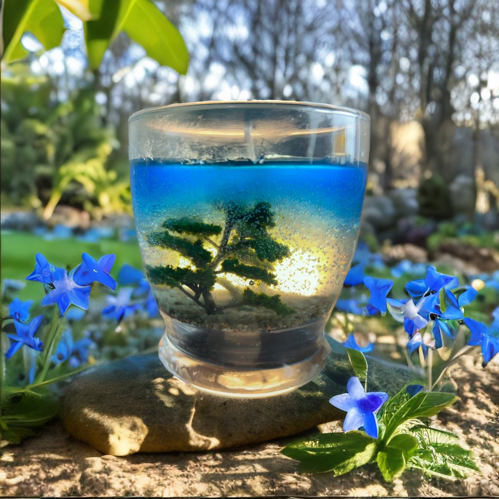 Ocean Blue Jelly Candle